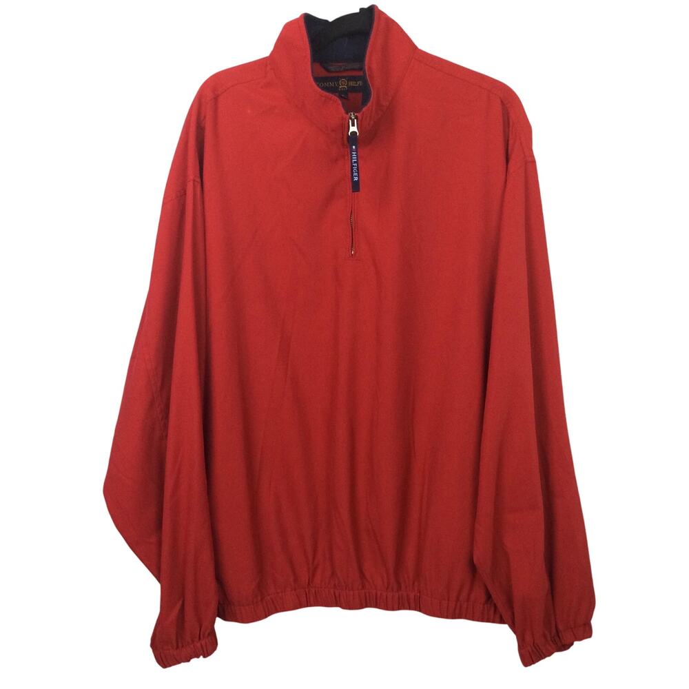 Tommy Hilfiger Golf 1/4 Zip Mock Neck Elastic Waist Embroider Pullover Jacket XL